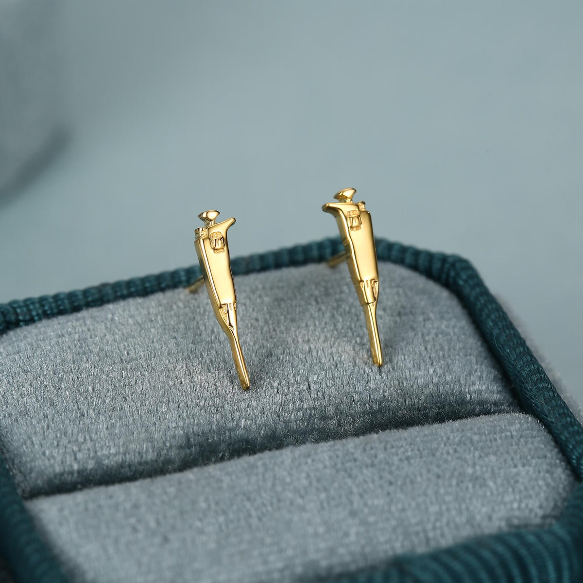 Sterling Silver Pipette Stud Earrings
