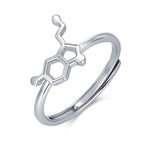 Sterling Silver Serotonin Molecule Adjustable Ring