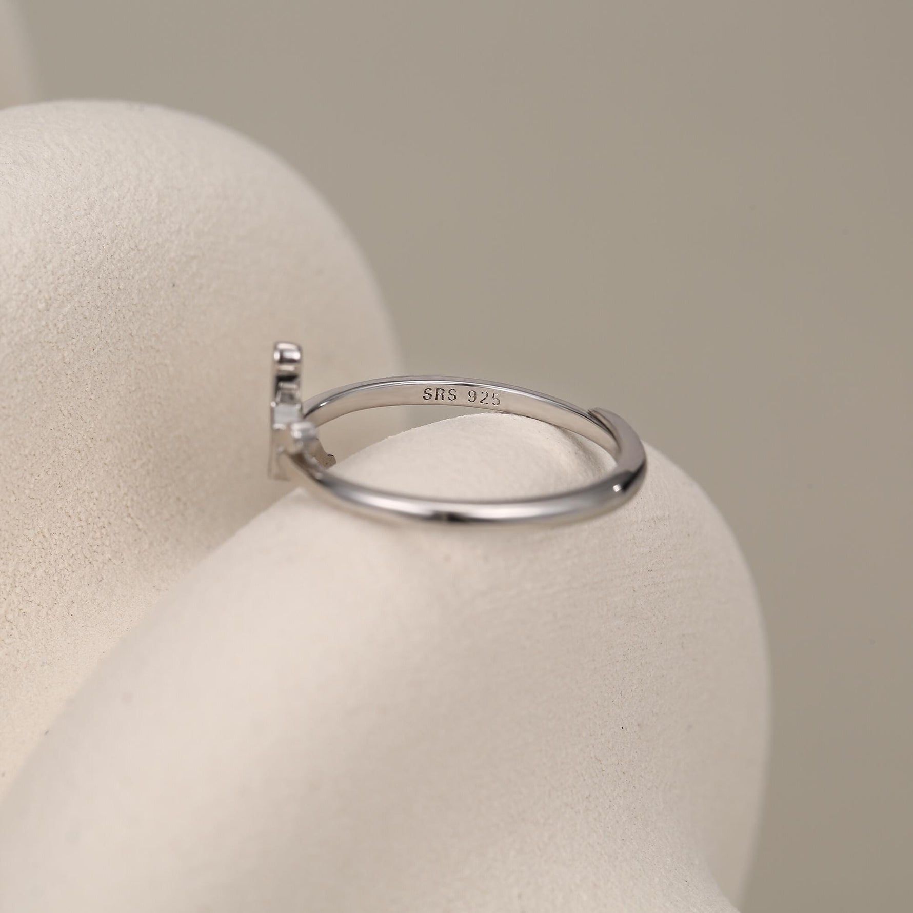Sterling Silver Dopamine Molecule Adjustable Ring