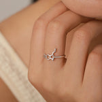 Sterling Silver Serotonin Molecule Adjustable Ring