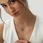 Green Enamel Lunar Moth Charm Necklace