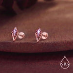 Art Deco Rhombus 16G Flat Back Stud Earrings