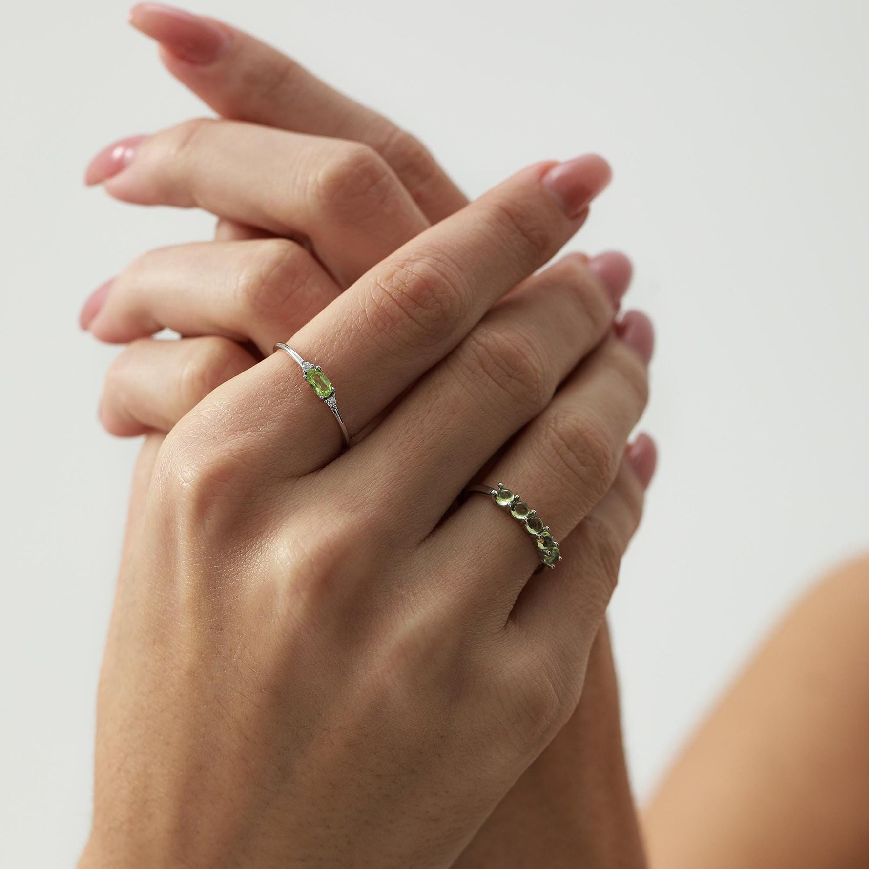Peridot Half Eternity Ring