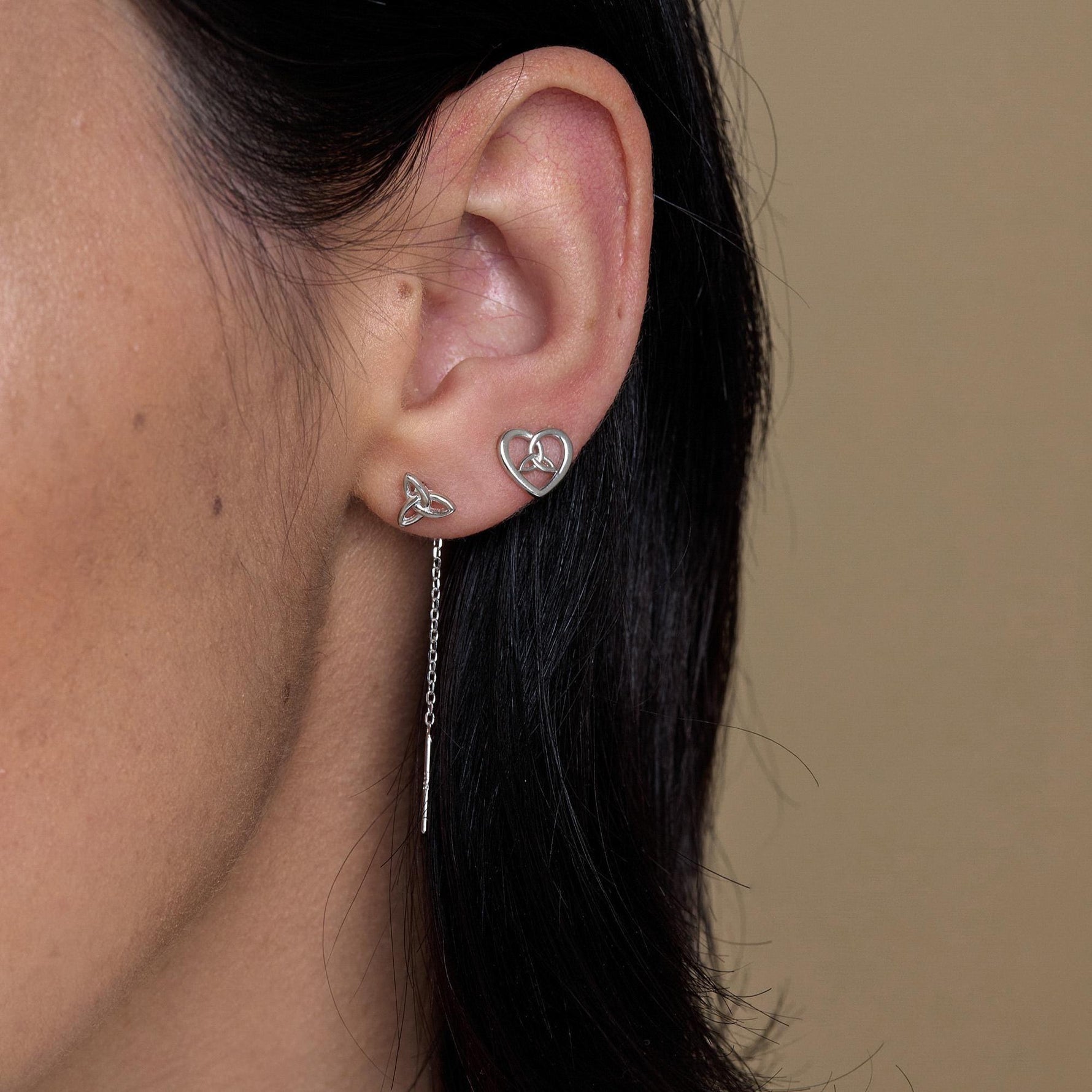 Celtic Trinity Knot Threader Earrings