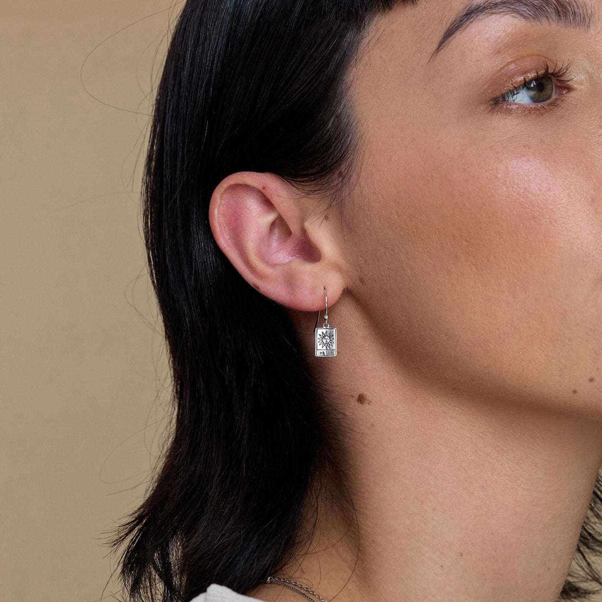 Sun and Star Tarot Card Hook Earrings