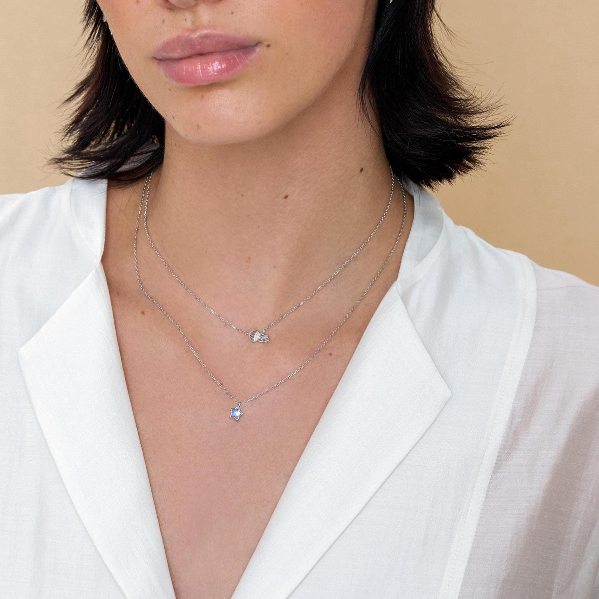 Moonstone Star Pendant Necklace