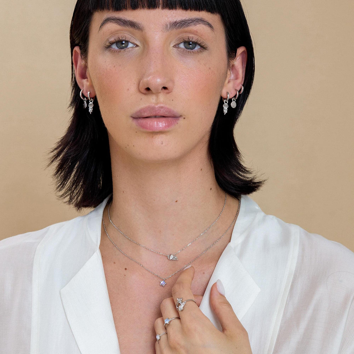 Sterling Silver Jellyfish Dangle Huggie Hoops, Detachable Jellyfish Hoop Earrings, Dainty Dangle Earrings, Fish Earrings, Ocean Animal