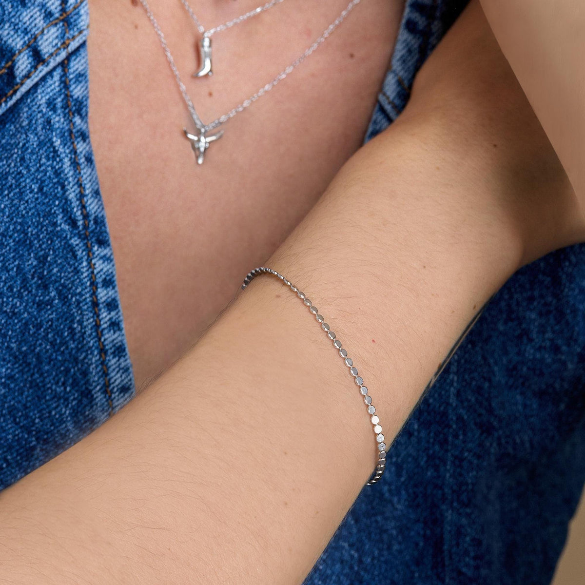 Faceted Disk Chain Bracelet