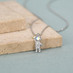 Best Friends Moonstone Astronaut Pendant Necklace
