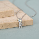 Best Friends Moonstone Astronaut Pendant Necklace