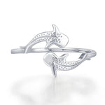 Sterling Silver Whale Shark Adjustable Ring