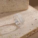 Sterling Silver Filigree Lace Crown Ring