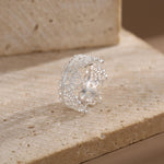 Sterling Silver Filigree Lace Crown Ring