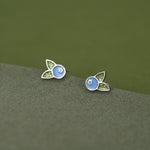 Sterling Silver Enamel Blueberry Stud Earrings