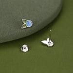 Sterling Silver Enamel Blueberry Stud Earrings