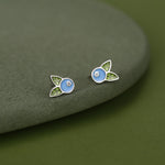 Sterling Silver Enamel Blueberry Stud Earrings