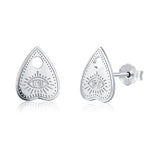 Sterling Silver Ouija Planchette Stud Earrings