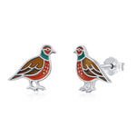 Sterling Silver Pheasant Stud Earrings