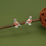 Sterling Silver Pheasant Stud Earrings
