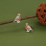 Sterling Silver Pheasant Stud Earrings
