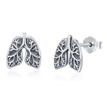 Sterling Silver Lungs Stud Earrings