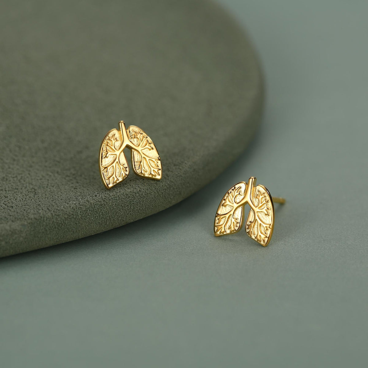 Sterling Silver Lungs Stud Earrings