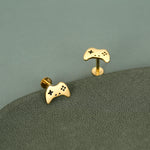 Sterling Silver Game Controller 16G Flat Back Labret Earrings