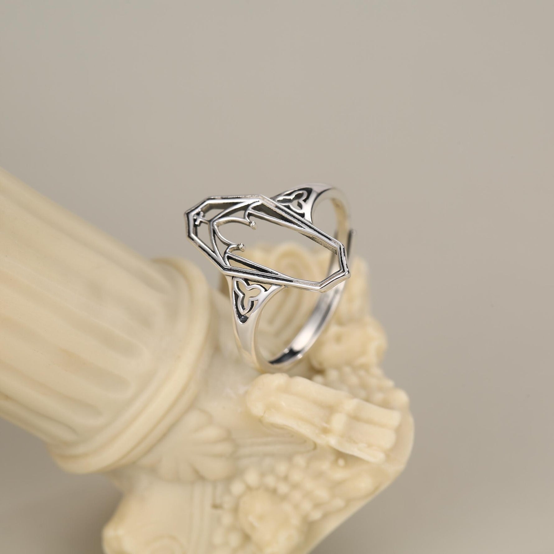 Sterling Silver Gothic Coffin Ring