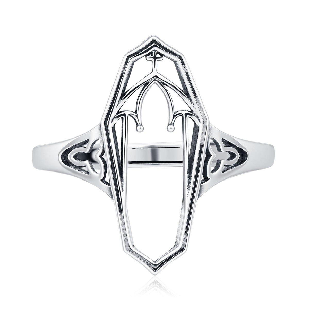 Sterling Silver Gothic Coffin Ring