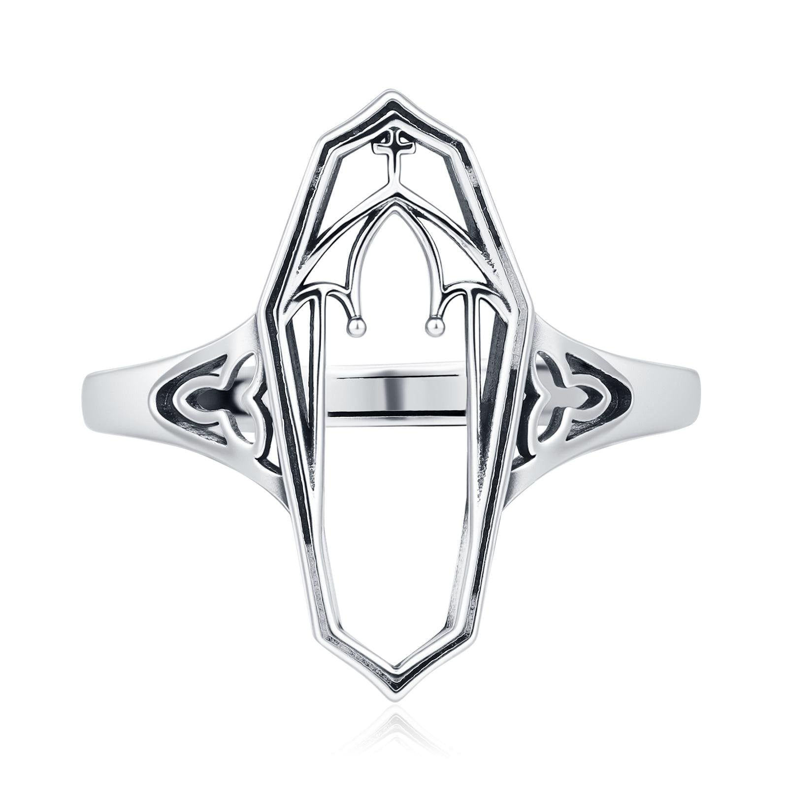 Sterling Silver Gothic Coffin Ring