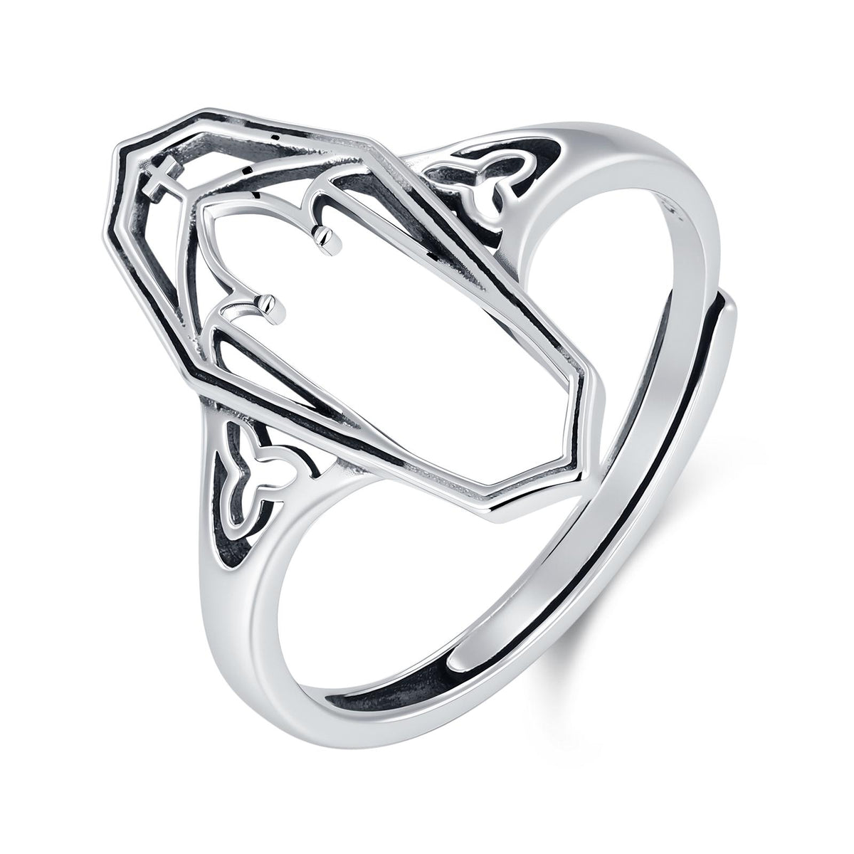 Sterling Silver Gothic Coffin Ring