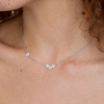 CZ Hydrangea Bouquet Charm Necklace