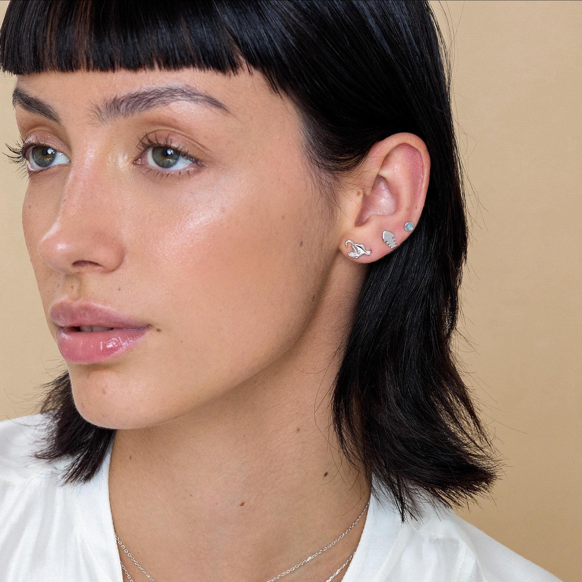 Fish Bone Stud Earrings