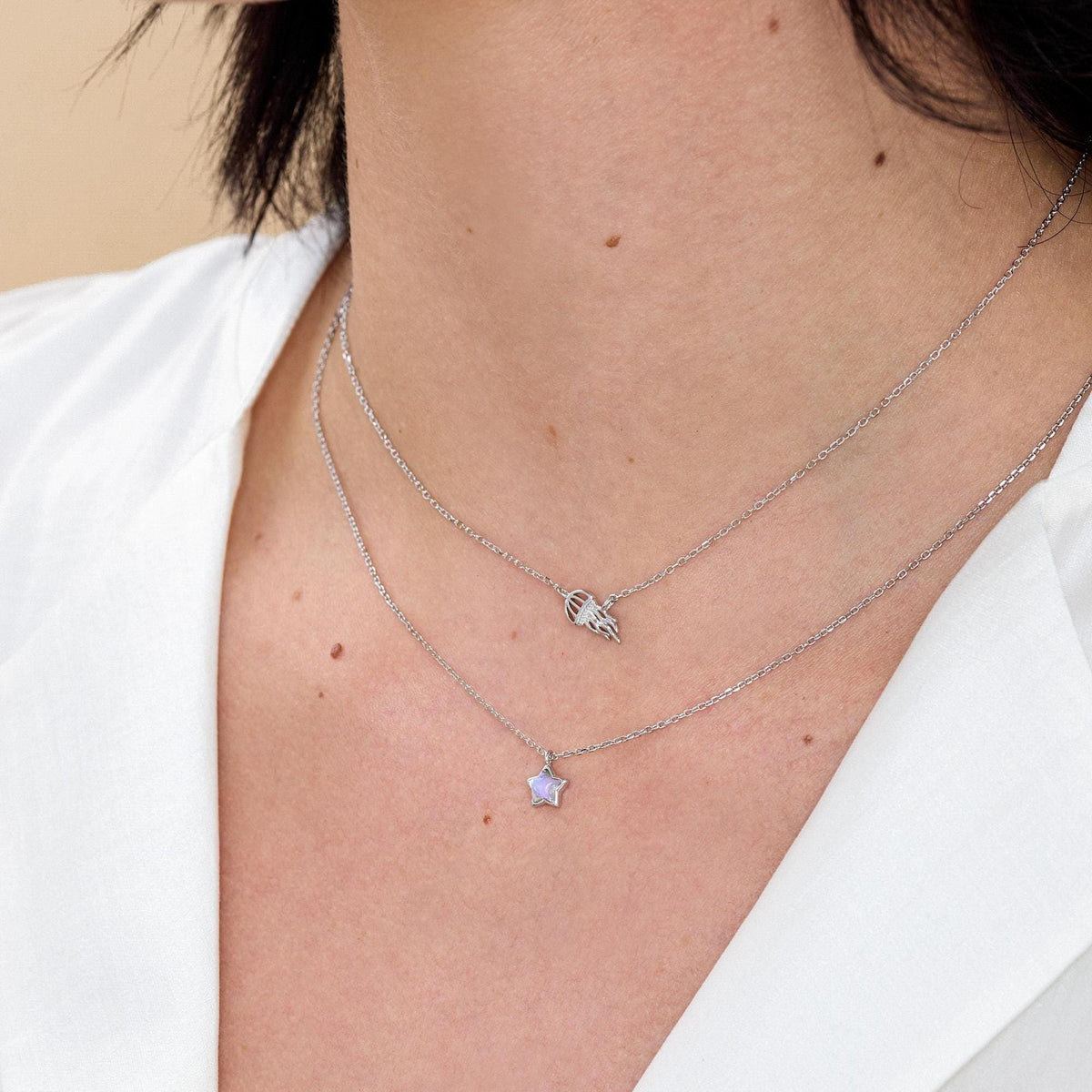 Moonstone Star Pendant Necklace