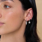 Minimalist Simple Huggie Hoop Earrings in Sterling Silver, Silver or Gold or Rose Gold Finish, Straight Edge Hoop Earrings