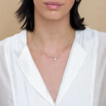 Freshwater Pearl Wave Charm Necklace