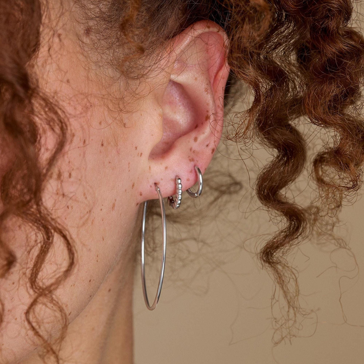 Plain Huggie Hoop in Sterling Silver, Polished Minimalist Hoop Earrings, Black Hoop Earrings, Two Sizes Available, Simple Circle Hoops