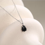 Black Onyx Pear Cabochon Pendant Necklace