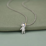 Best Friends Moonstone Astronaut Pendant Necklace