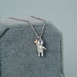 Best Friends Moonstone Astronaut Pendant Necklace