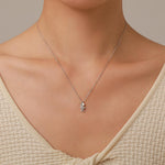 Astronaut Holding Moon Moonstone Pendant Necklace