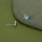 Sterling Silver Enamel Blueberry Stud Earrings