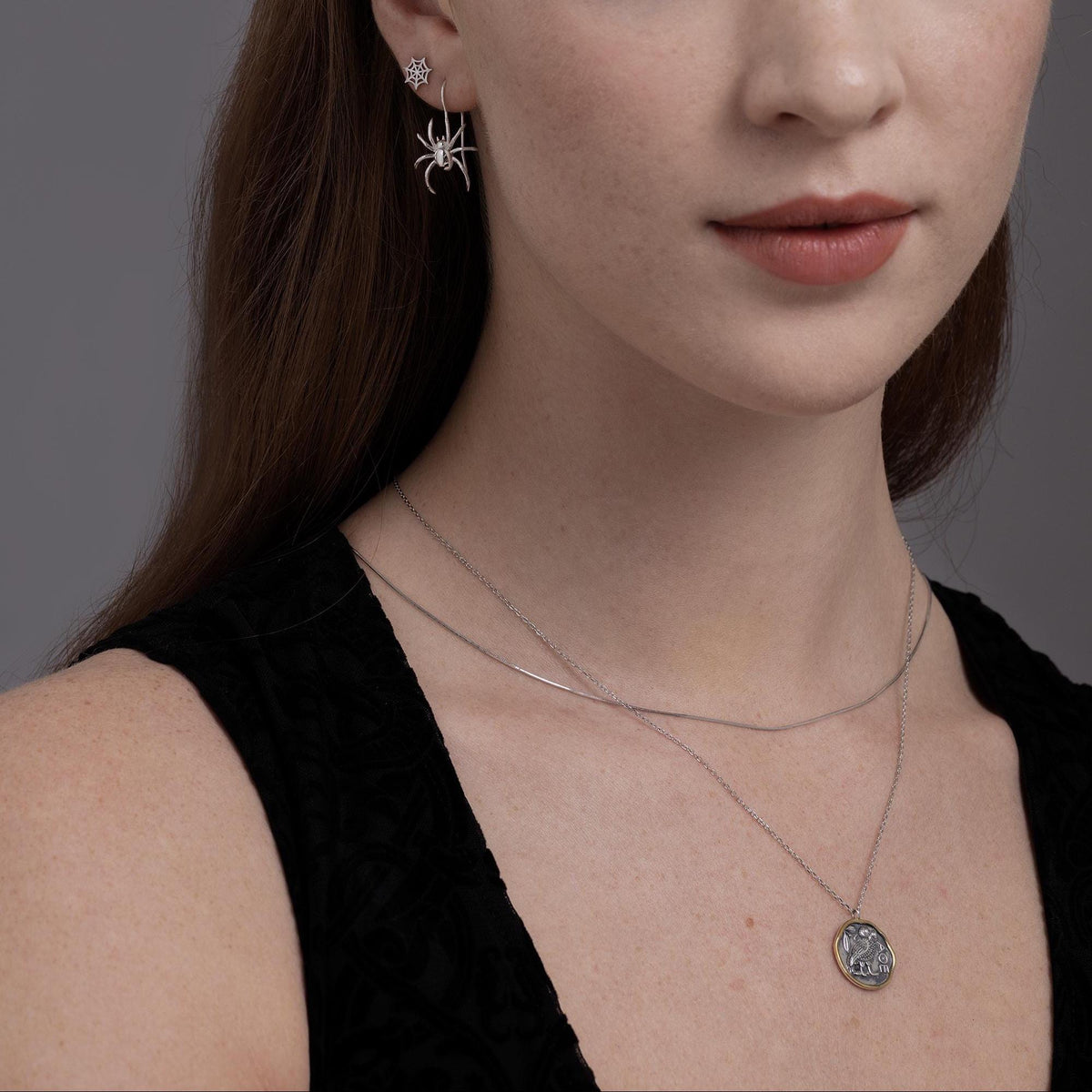 Owl of Athena Coin Pendant Necklace