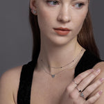 2mm Black Spinel Beaded Satellite Chain Necklace