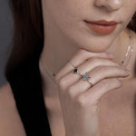 Black Onyx Prong Set Pear Cut Droplet Gemstone Ring