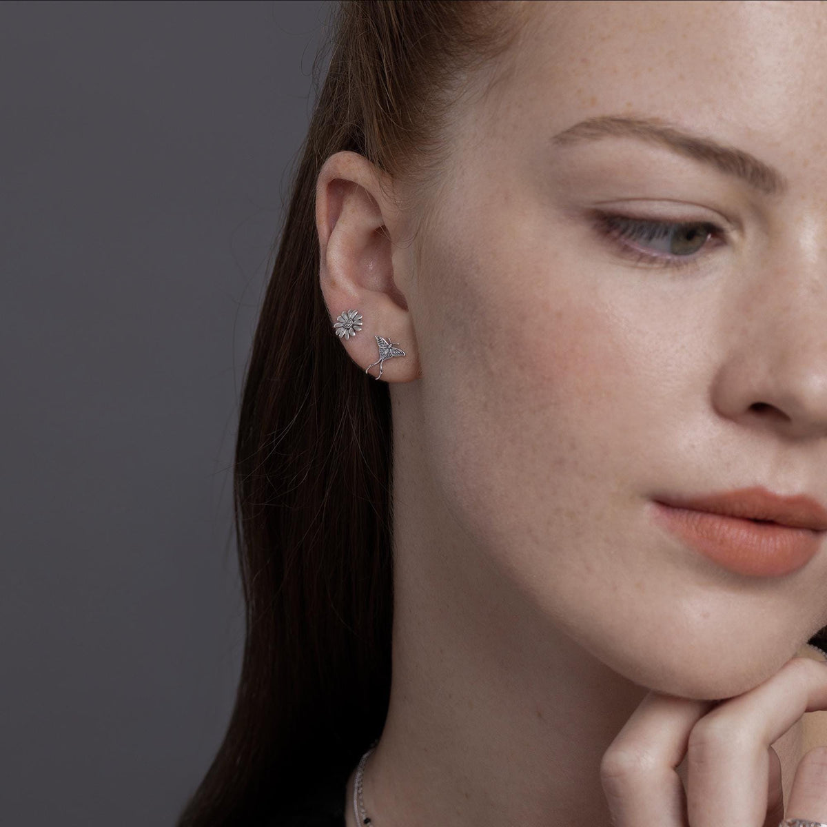 Oxidised Daisy Stud Earrings