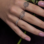 Sterling Silver Baroque Wave Adjustable Ring