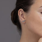 Oxidised Bat Skeleton Stud Earrings