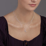 Crescent Moon Layered Pendant Necklace