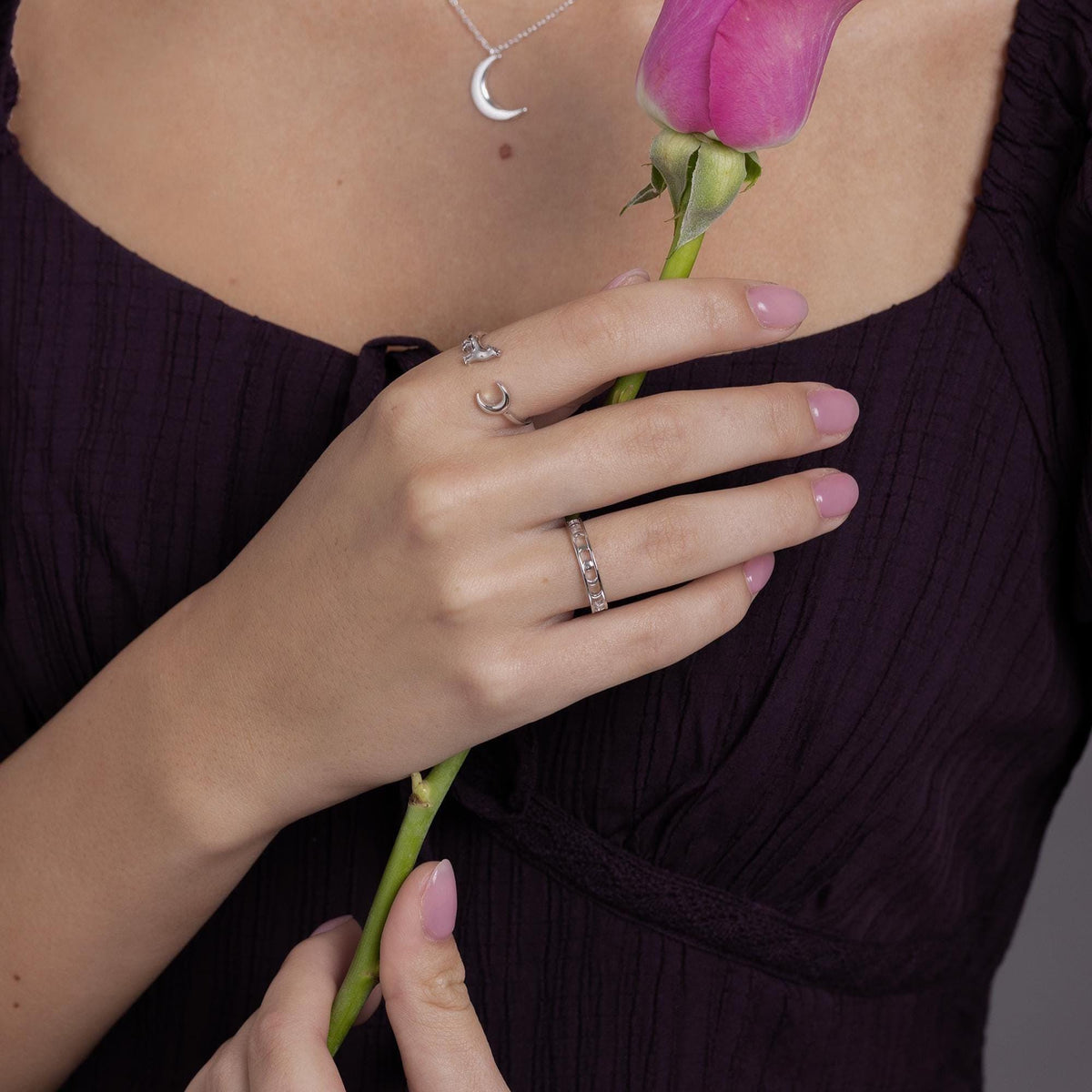 Moon Phase Band Ring